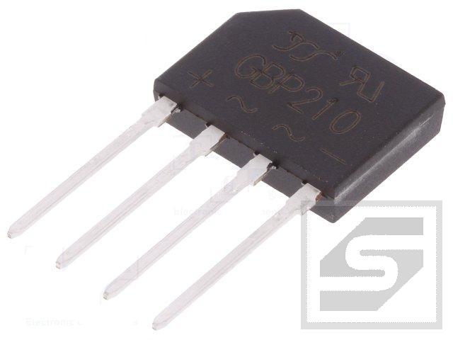 Mostek GBP210S;2A/1000V;płaski;THT; YANGJIE TECHNOLOGY;Zgodność RoHS