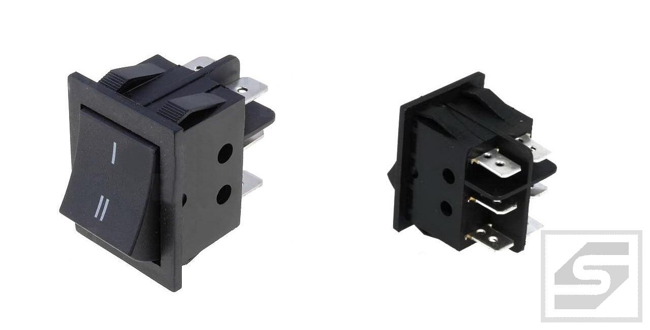 Przełącznik RS2023C7BK;NINIGI;15A; 250VAC;DPDT;ON-ON;otw.31x22.3mm;