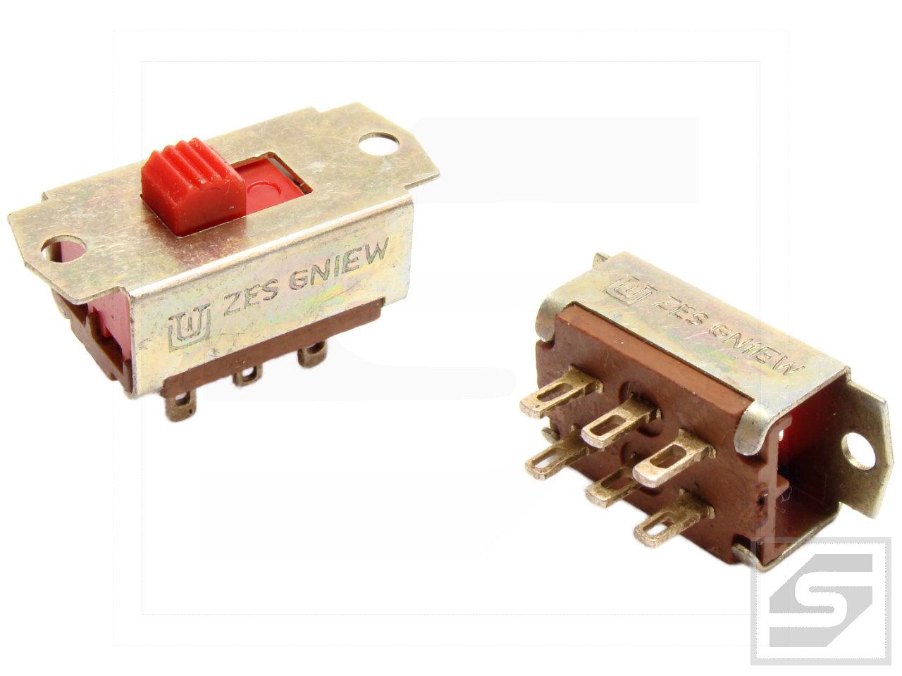 Przełącznik suwakowy PS946.221.01 czerwony h3.5mm;0.1A/220V ZES GNIEW