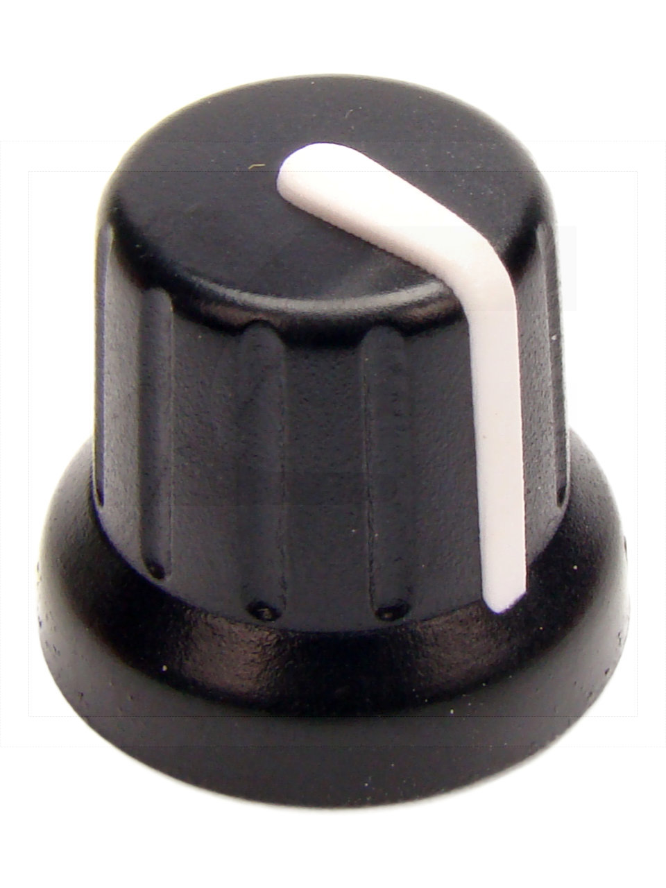 Pokrętło N-4 znacznik biały; średnica osi 6mm;fi 16x14mm;