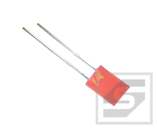 Dioda LED 2x5mm czerwona dyfuzyjna; 630nm;20mcd;20mA;2-2.5V;THT;RoHS