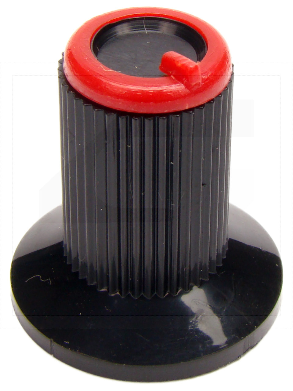 Pokrętło N-0 znacznik czerwony; średnica osi 6mm;fi 18/11mm;w.19mm;