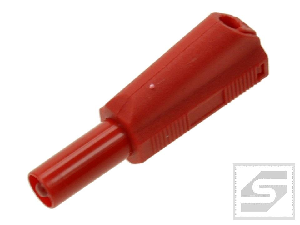 Wtyk bananowy 4mm;25.501.1;32A/600V czerwony;bezpieczny;wtykany(gn.4mm)