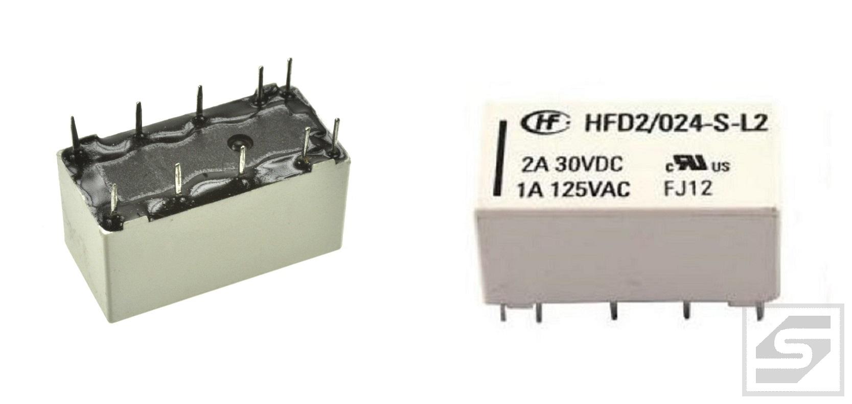 Przekaźnik HFD2-024-S-L2; 150mW; HONGFA; 2 cewki; bistabilny; DPDT;