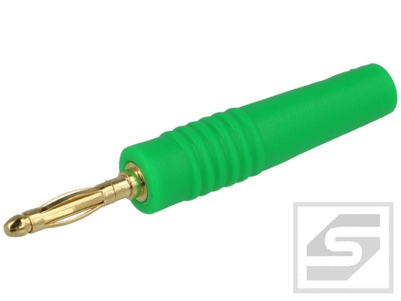Wtyk bananowy 2mm;25.205.4;zielony; 10A;60V;lutowany;Amass