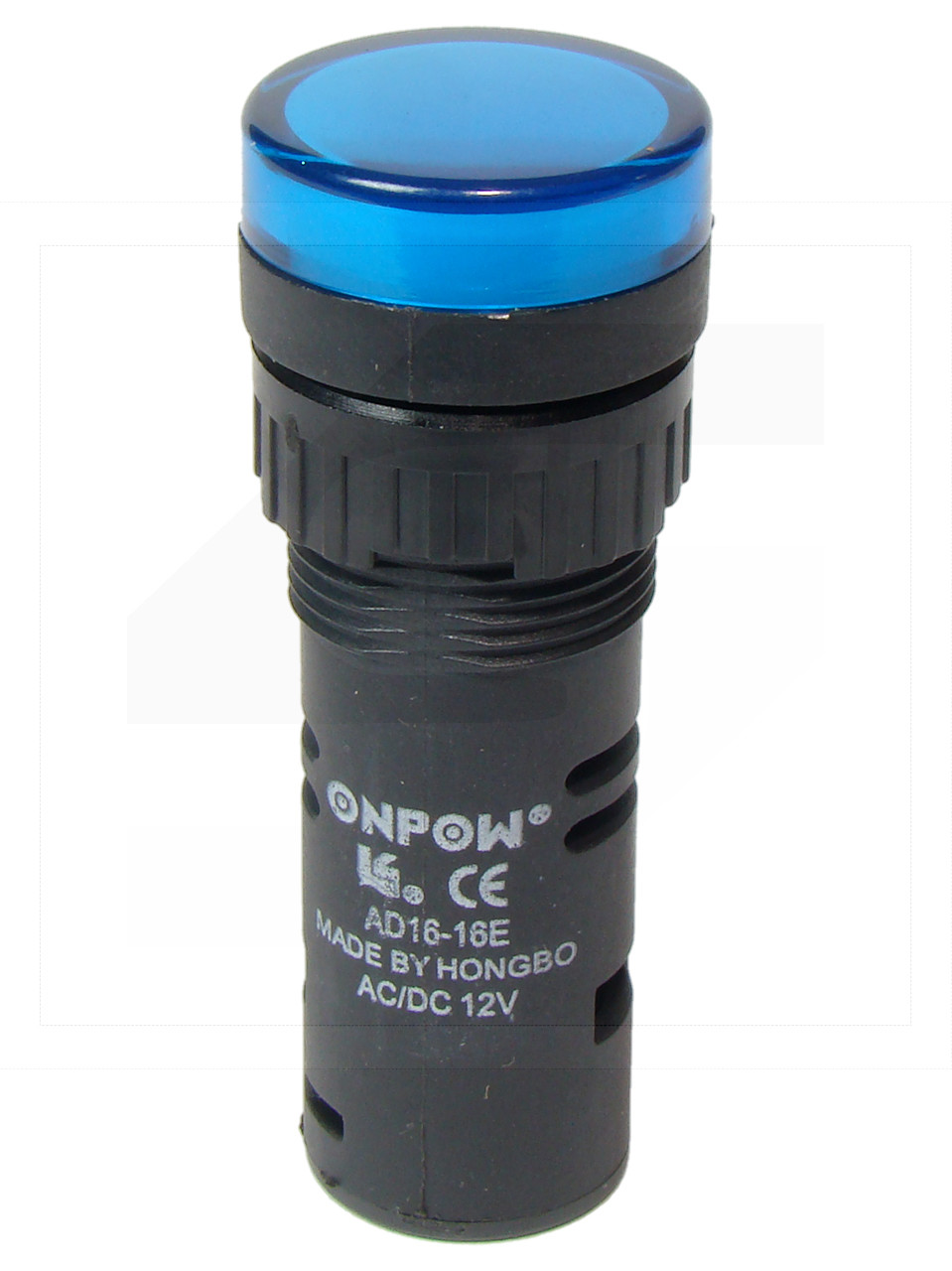 Kontrolka AD16-16E/B-12VAC/DC;16mm; niebieska;podśw.LED 12V;IP40;ONPOW