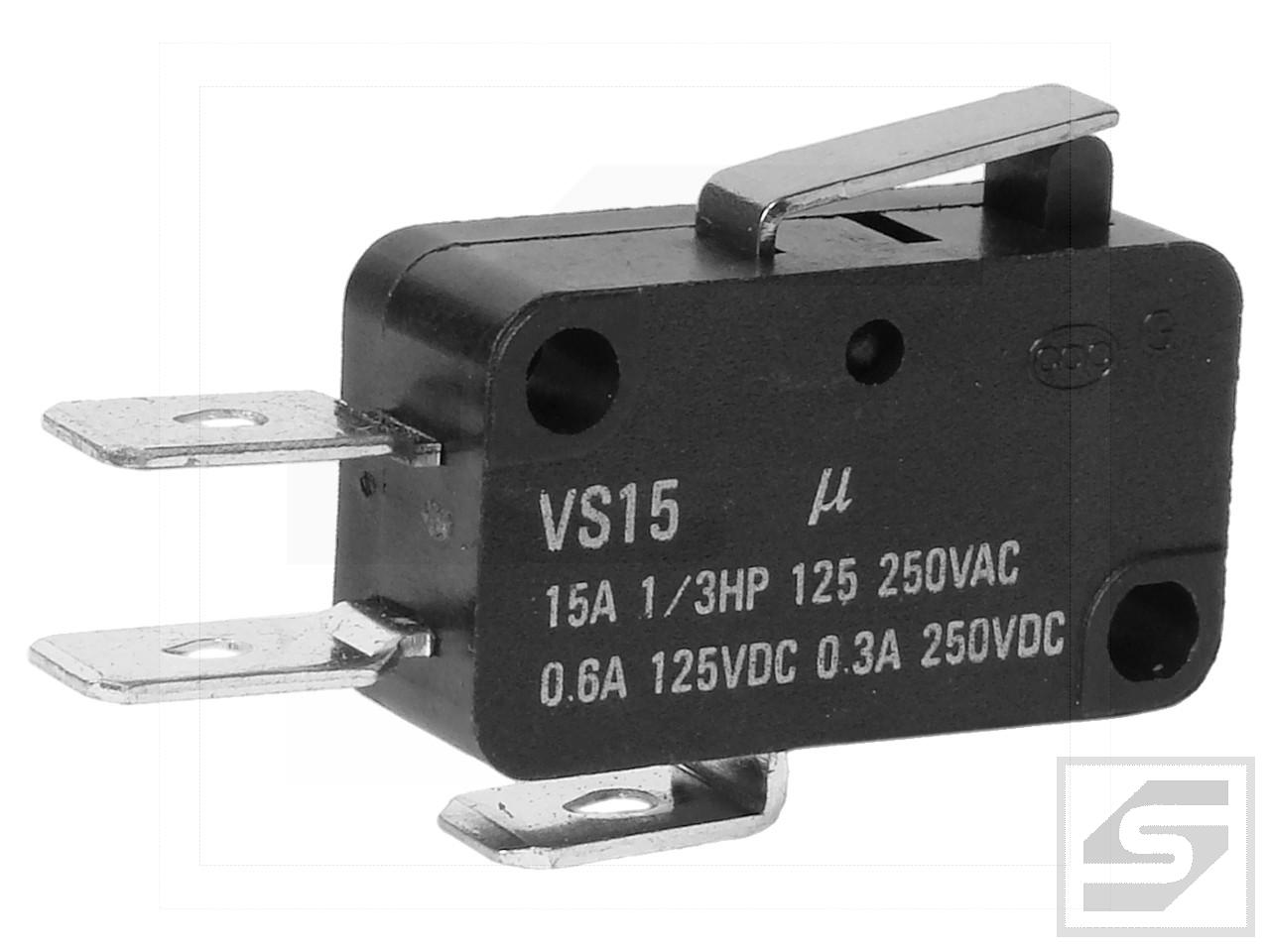 Mikroprzełącznik VS15N01-1C HIGHLY z dżwignią 14mm;15A/250V;RoHS
