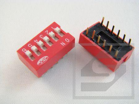 DIP switch 6 poz. przełącznik czarny