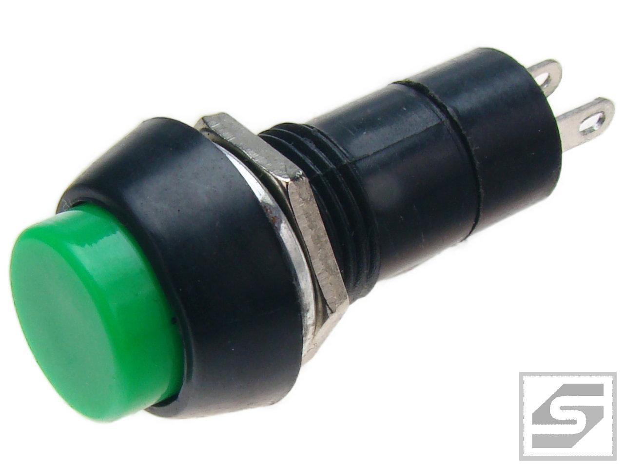 Przełącznik przyciskowy PBS81GM 3A; 250V;okrągły zielony;OFF-(ON);RoHS