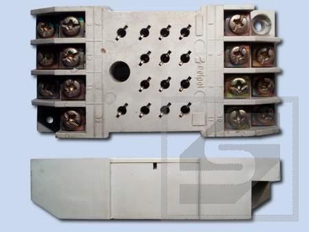 Gniazdo TYPE GZ-14 10A/250VAC;szary do R15 4PDT;śrubowy na panel;Relpol