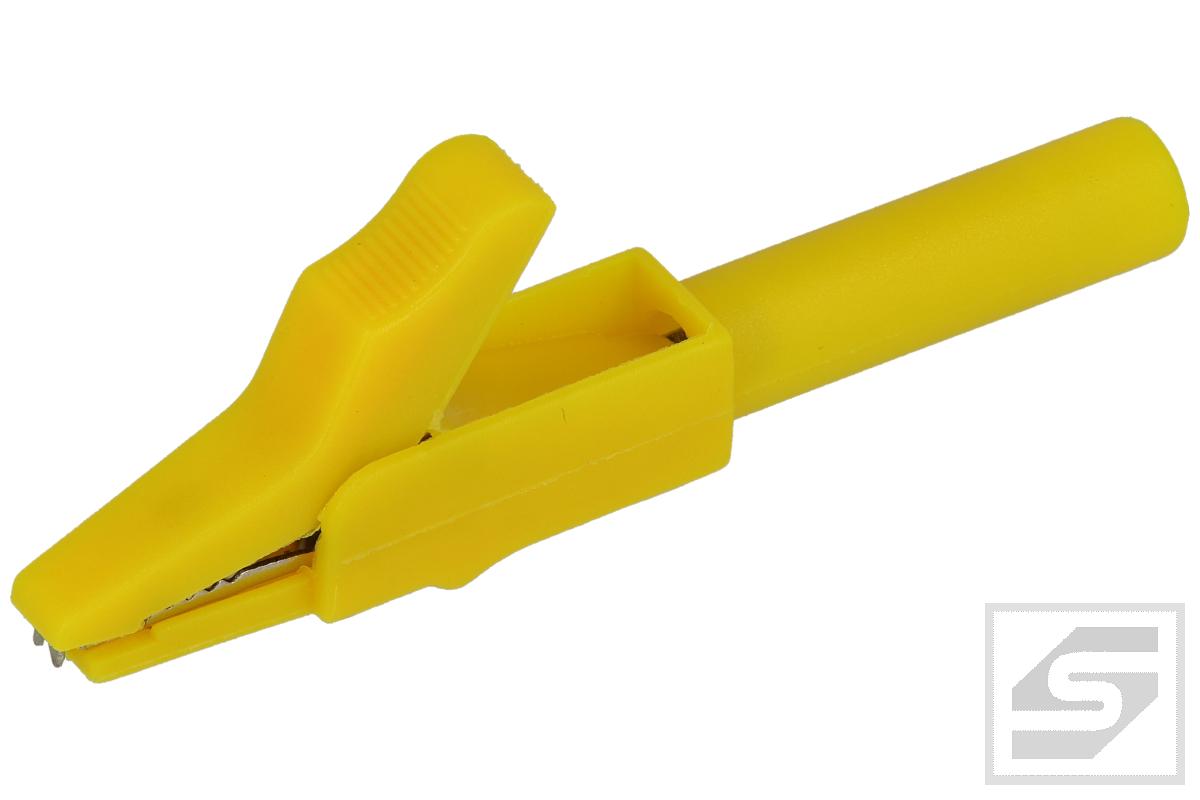 Krokodylek 27.258.3 żółty;56mm; wtykany(gn. bananowe 4mm);15A/300V