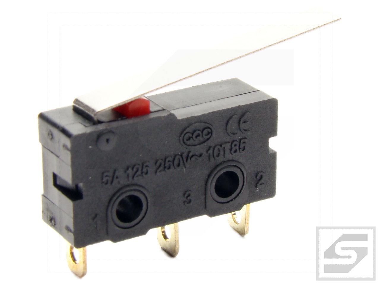 Mikroprzełącznik KW12(MSW-12-25) z dźwig.L-25mm;NO+NC;5A/250VAC;RoHS
