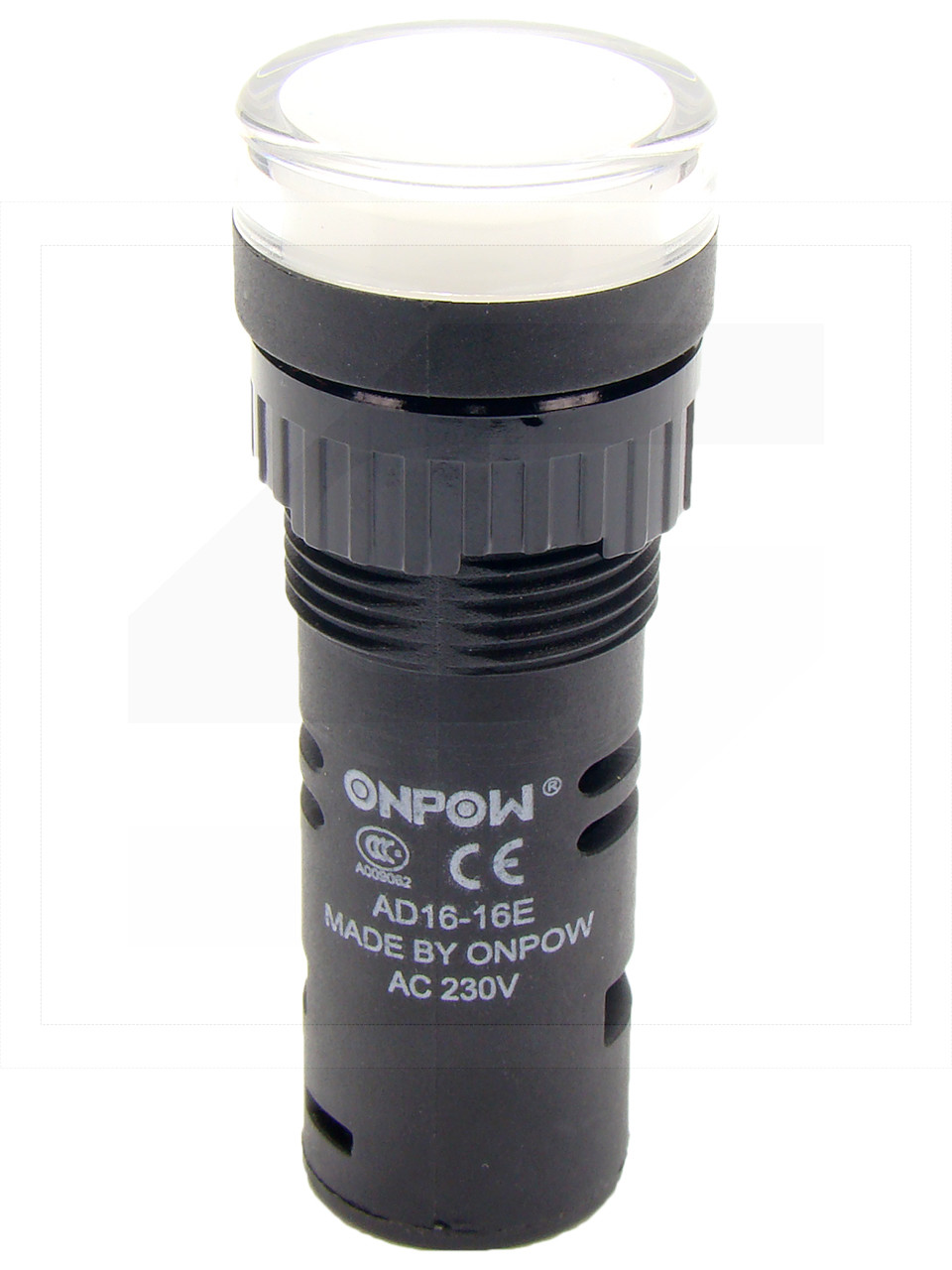 Kontrolka AD16-16E/W-230VAC;16mm; biała;podśw.LED 230V;IP40;ONPOW