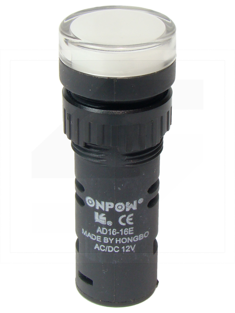 Kontrolka AD16-16E/W-12VAC/DC;16mm; biała;podśw.LED 12V;IP40;ONPOW