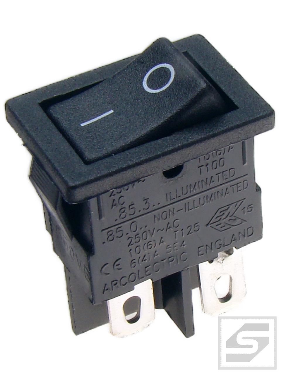 Przełącznik klawiszowy T8550VBBB; ON-OFF;czarny;bistabilny;10A/250VAC