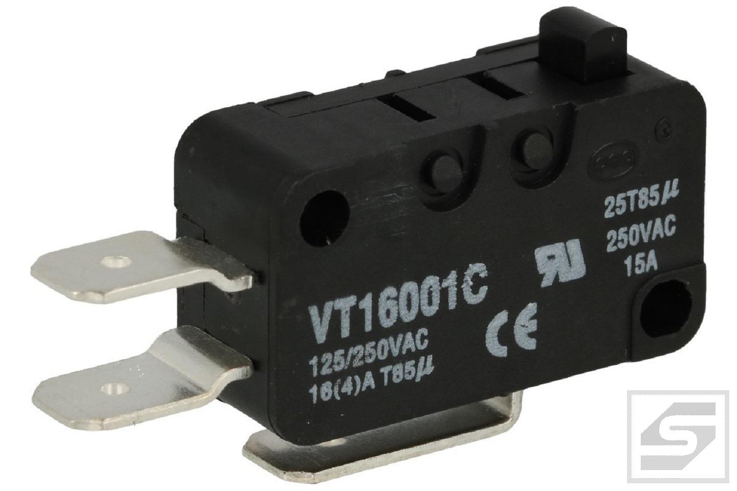 Mikroprzełącznik VT1600-1C HIGHLY bez dźwigni;16A/250V;RoHS