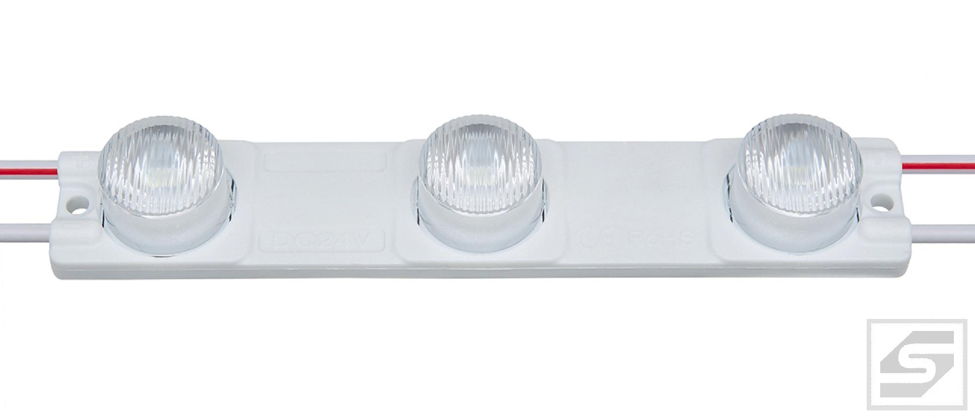 Moduł LED SEMAFOR 3x3030/3.6W/150mA 24V;400lm;6500K;w.122x22x12mm;IP65