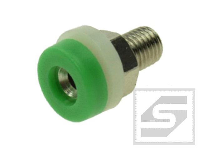 Gniazdo bananowe 2mm 24.106.4;11mm; zielone;10A;60V;Amass