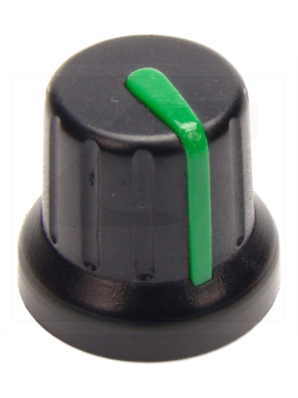 Pokrętło N-4 znacznik zielony; średnica osi 6mm;fi 16x14mm;