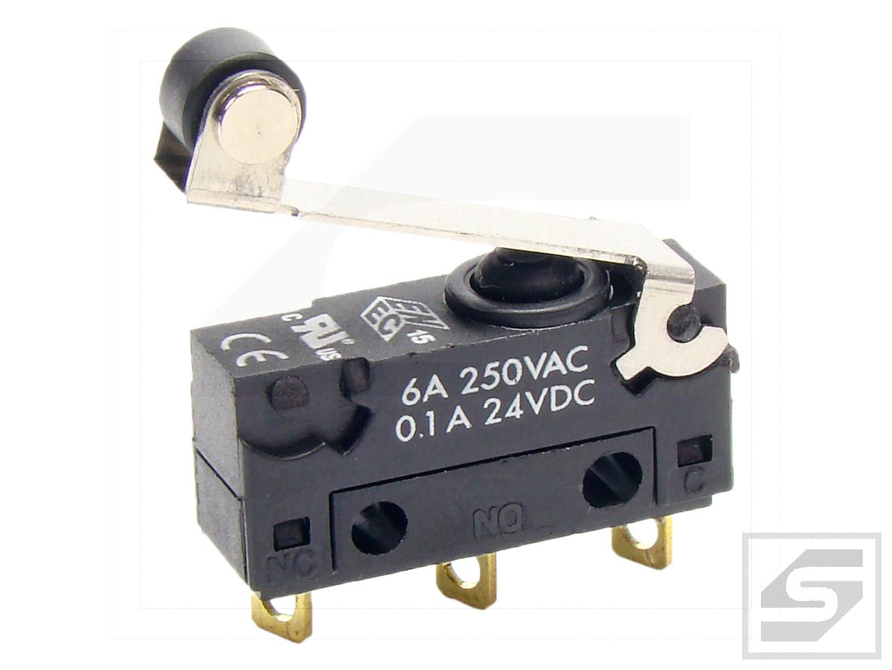 Mikroprzełącznik SR0-05A-R25 HIGHLY z dźwig. 25mm i rolką; 6A/250V;IP67