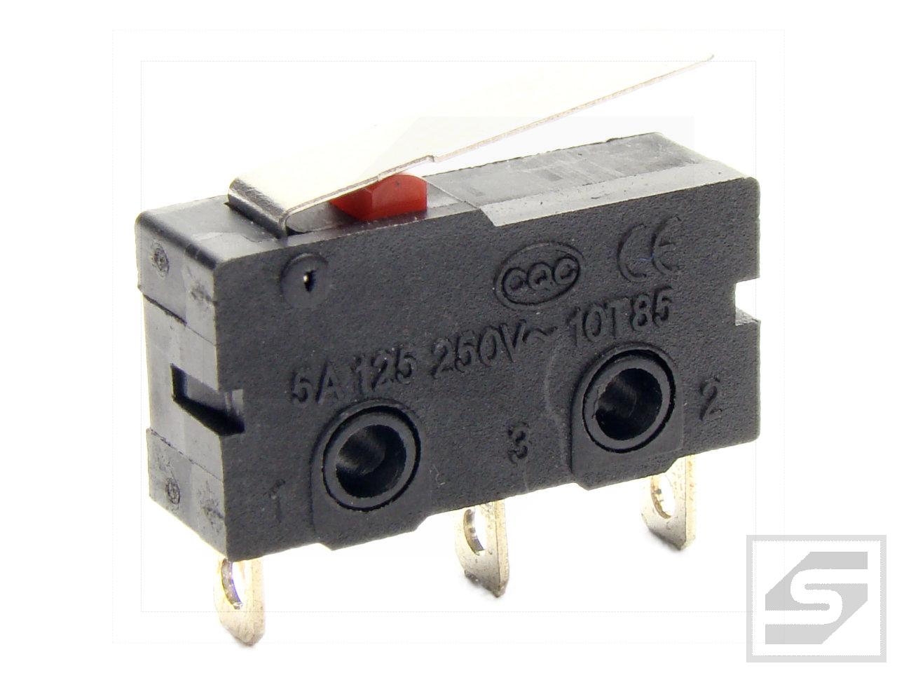 Mikroprzełącznik KW12(MSW-12-16) z dźwig.L-16mm;NO+NC;5A/250VAC;RoHS