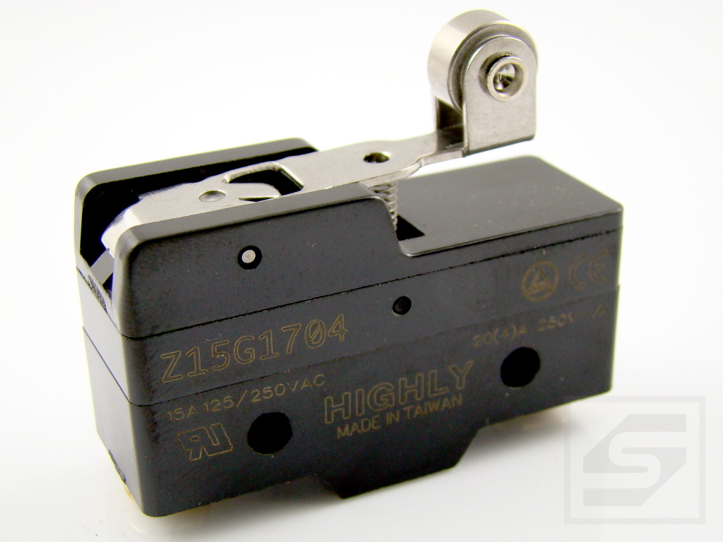 Mikroprzełącznik Z15G1704 HIGHLY dźwignia 26mm+rolka;15A/250VAC;IP40