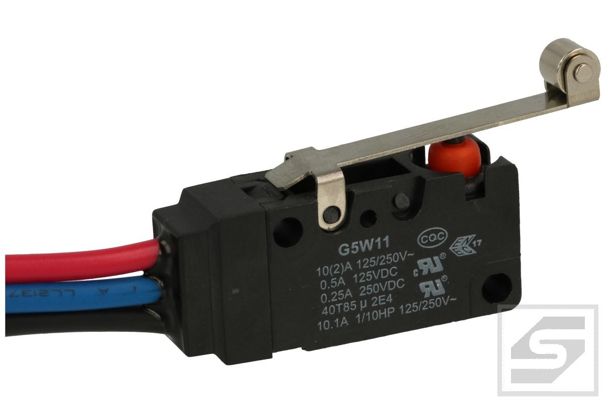 Mikroprzełącznik G5W11-WZ100A06-W3 z rolką dźwignia 34mm;10A/250V;IP67