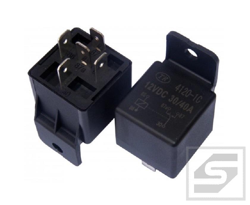 Przekaźnik samochodowy 12VDC 30/40A Model:4120-1C-12V-LM;5pin;z uchem