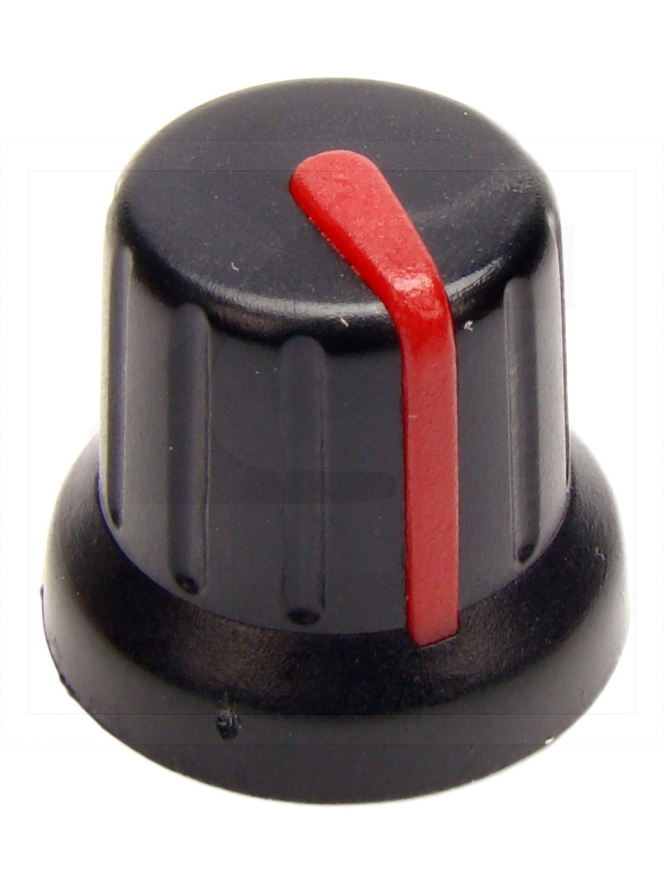 Pokrętło N-4 znacznik czerwony; średnica osi 6mm;fi 16x14mm;