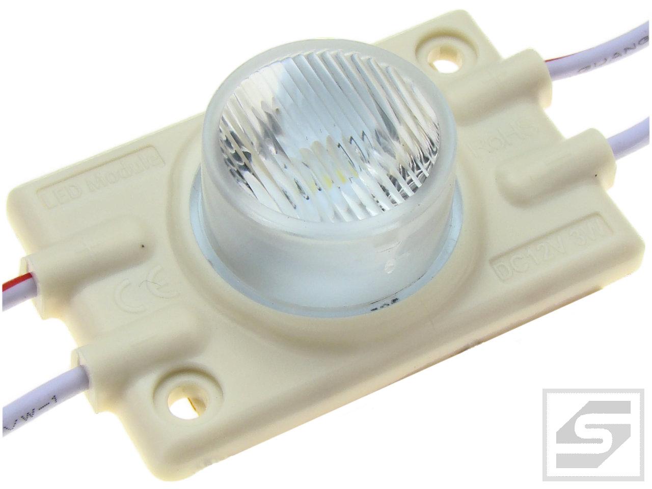 Moduł LED SEMAFOR 3W;6500K;6x45st. 12VDC;250mA;210lm;49x31x14.8mm;IP65