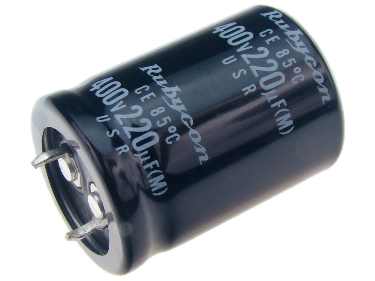 Kondensator elek.  220uF/400V;85C; SNAP;USR;wym.25x35mm;Rubycon(41)