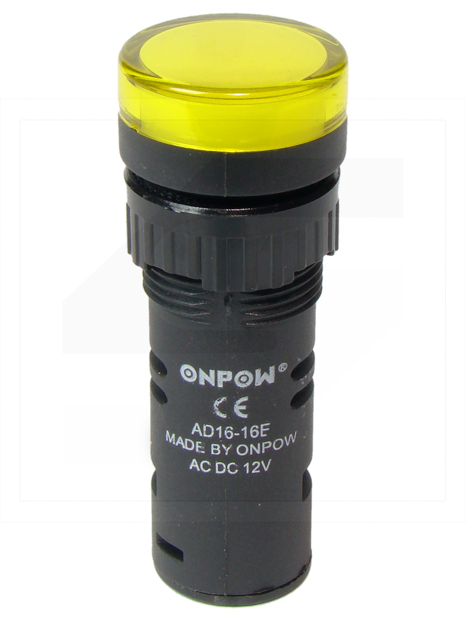 Kontrolka AD16-16E/Y-12VAC/DC;16mm; źółta;podśw.LED 12V;IP40;ONPOW