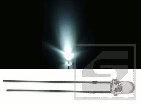Dioda LED 3mm migaj.biała clir VF:3-4V;500mcd;DIOD-7959;RoHS