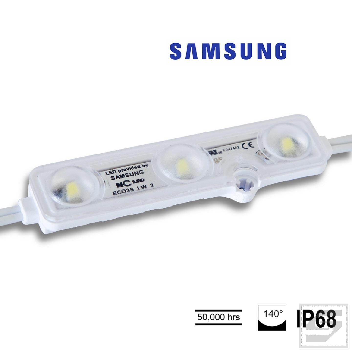 Moduł LED NC LENS SAMSUNG biały 1W 6500K;12VDC;83mA;93lm;6x15x11;IP68