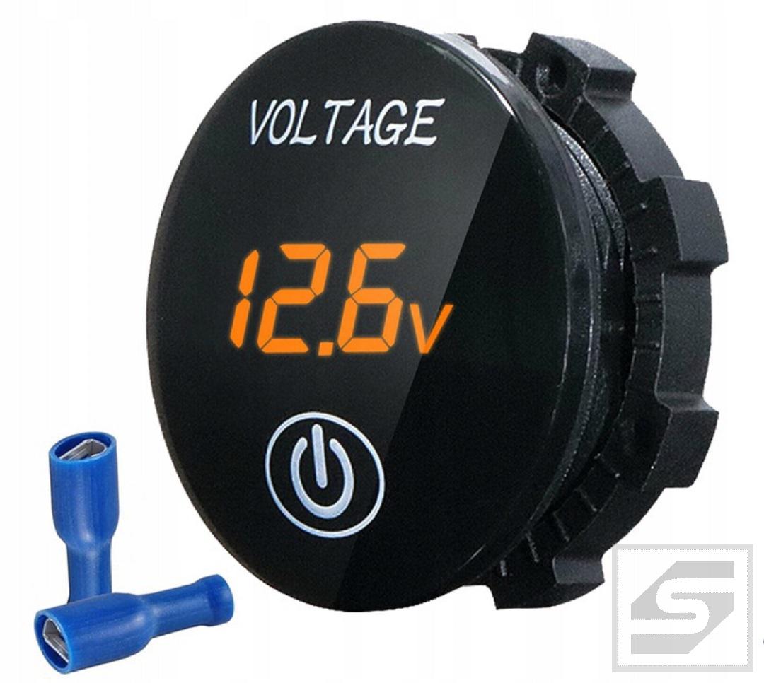 Woltomierz LED 5-48VDC;pomarańczowy ON/OFF;dotykowy;29mm;procentowy;
