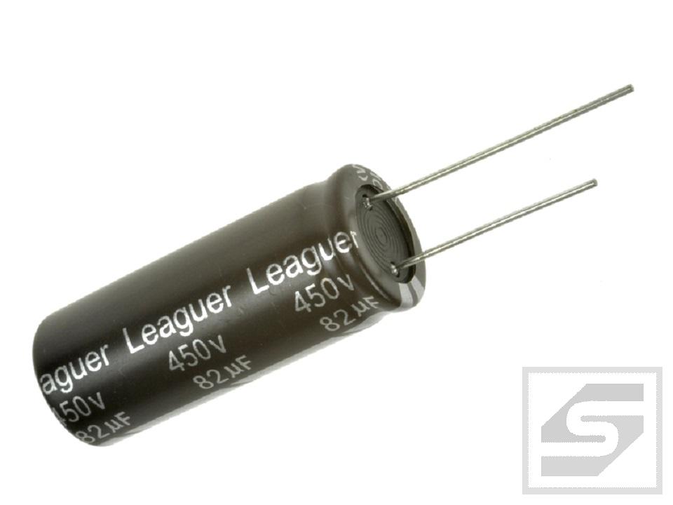 Kondensator elek.   82uF/450V;105C; 16x40;RXZ;LEAGUER;10000h;(22)