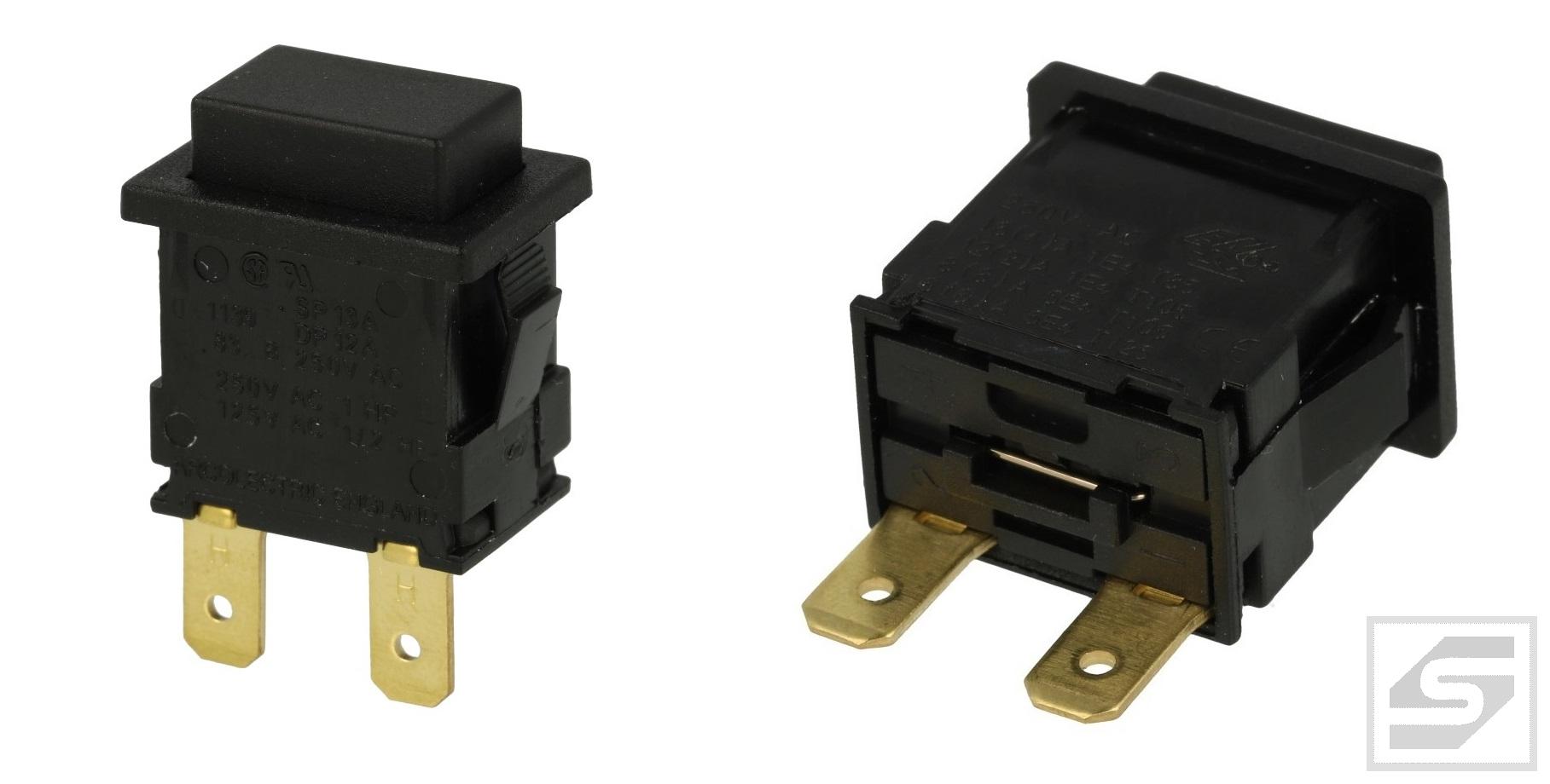 Przełącznik przyciskowy H8300ABBB; ON-OFF;1 tor;czarny;16A;250V AC;