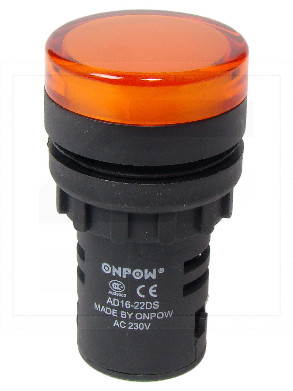 Kontrolka AD16-22DS/O-230VAC;22mm; pomarańcz.;podśw.LED230V;IP40;ONPOW