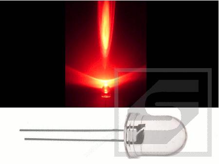Dioda LED 10mm migająca czerwona 1032D;3V;500mcd;20mA;bez kołnierza