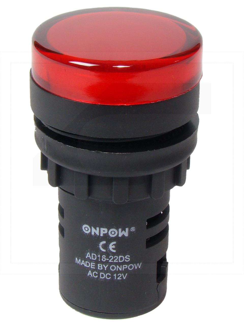 Kontrolka AD16-22DS/R-12VAC/DC;22mm ;czerwona;podśw.LED 12V;IP40;ONPOW