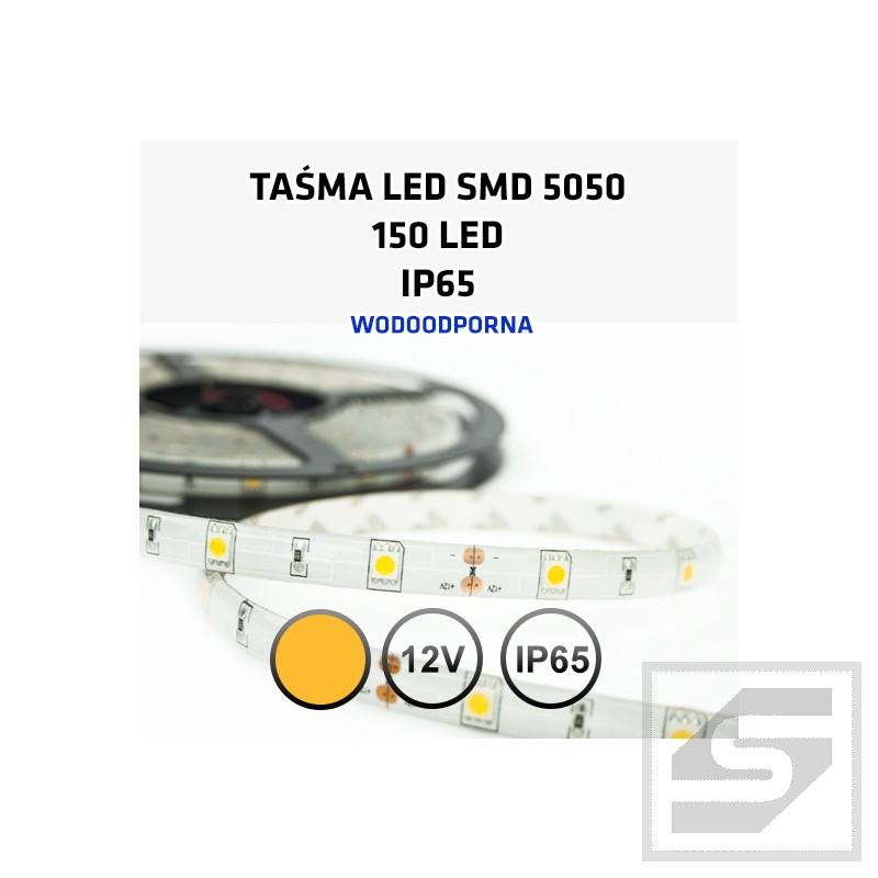 Taśma LED żółta      150LED/5m 5050 12VDC/IP65/36W LEDstrip5050Y/30