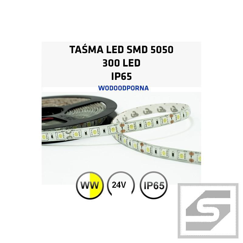 Taśma LED biała ciepł300LED/5m 5050 24VDC/IP65 LEDstrip5050WW/60