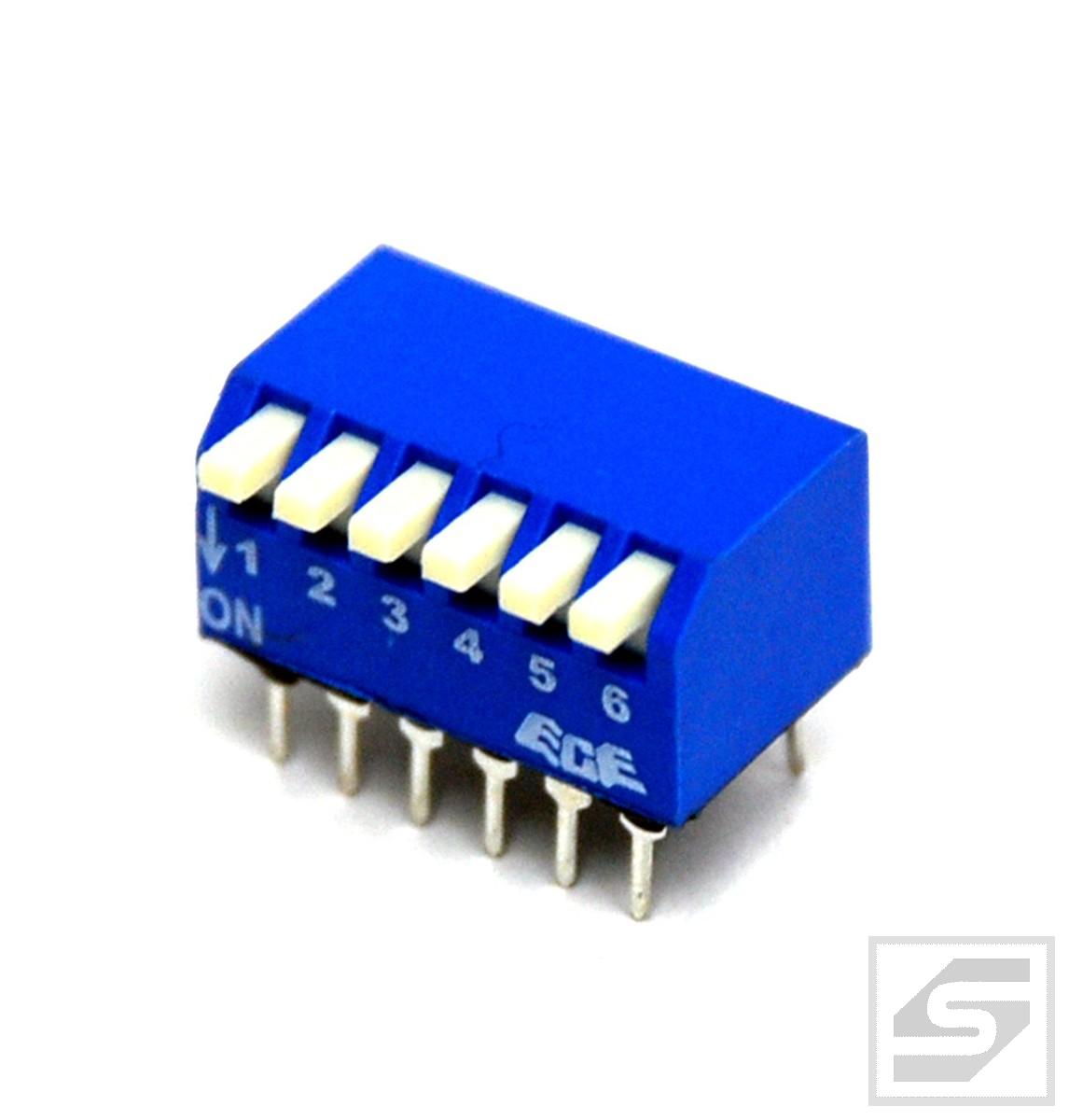 DIP switch 6 poz. przełącznik piano niebieski