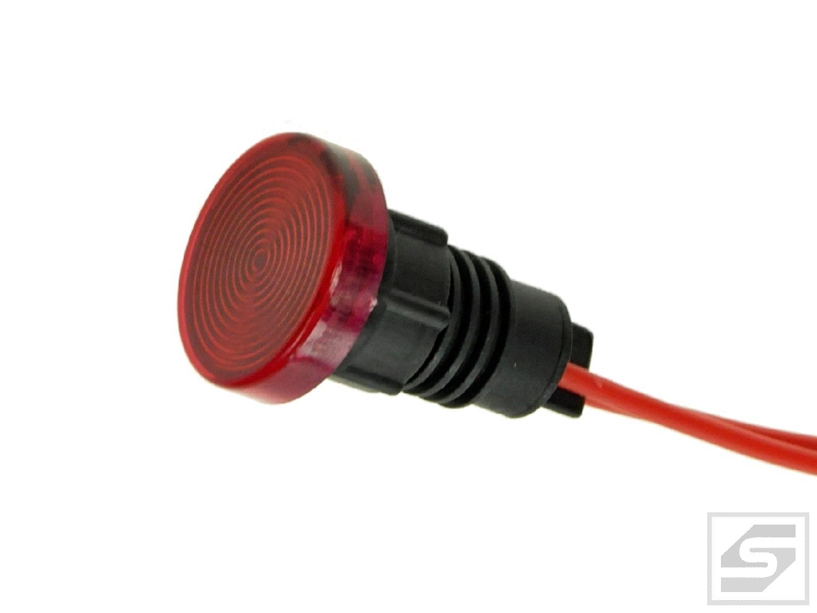 Kontrolka z neonówką LKP-10/R 230V red;śr.montaźu 13mm;śr.klosza 22mm