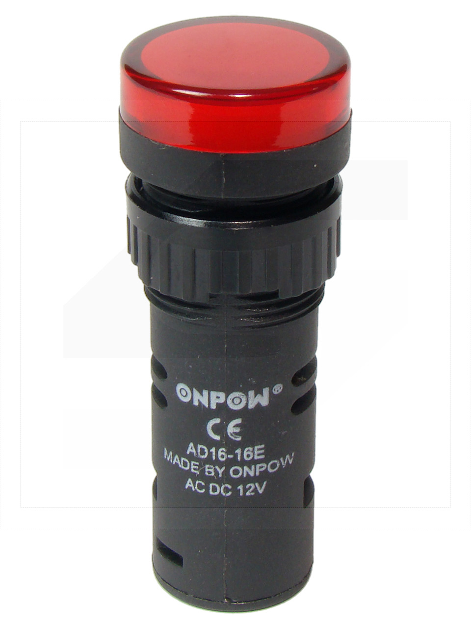Kontrolka AD16-16E/R-12VAC/DC;16mm; czerwona;podśw.LED 12V;IP40;ONPOW