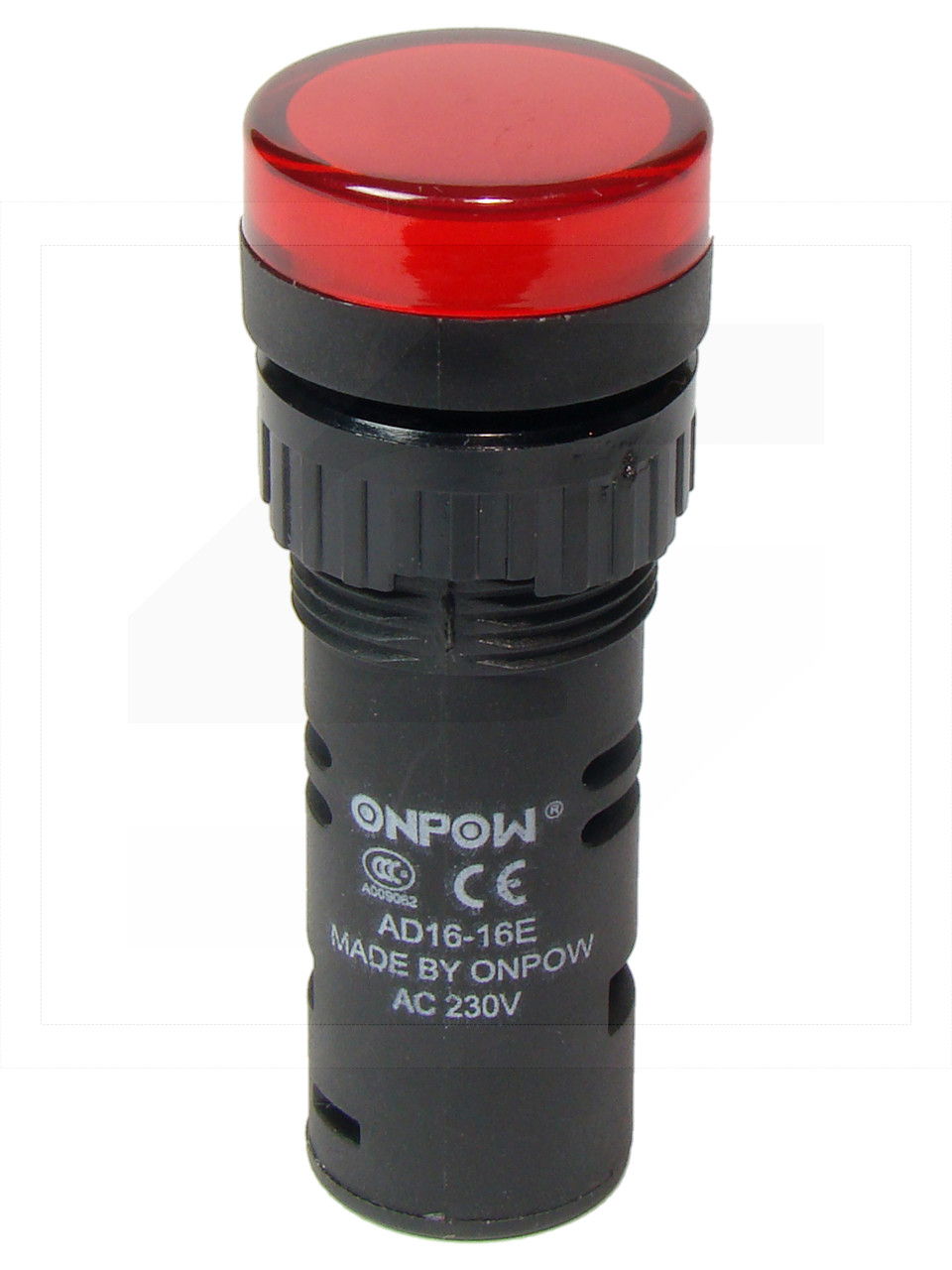 Kontrolka AD16-16E/R-230VAC;16mm; czerwona;podśw.LED 230V;IP40;ONPOW
