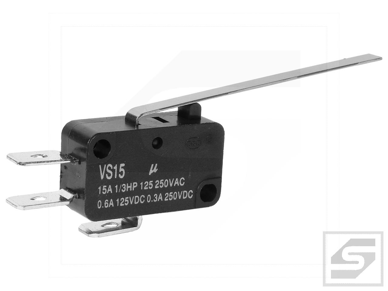 Mikroprzełącznik VS15N03-1C HIGHLY z dźwignią 54mm;15A/250V;RoHS