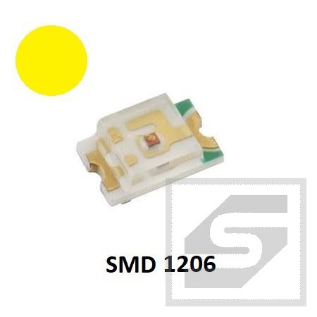 Dioda LED SMD 1206 żółta;590nm; 250mcd;Vf=2V;If=20mA;HLPC-3216S31YC