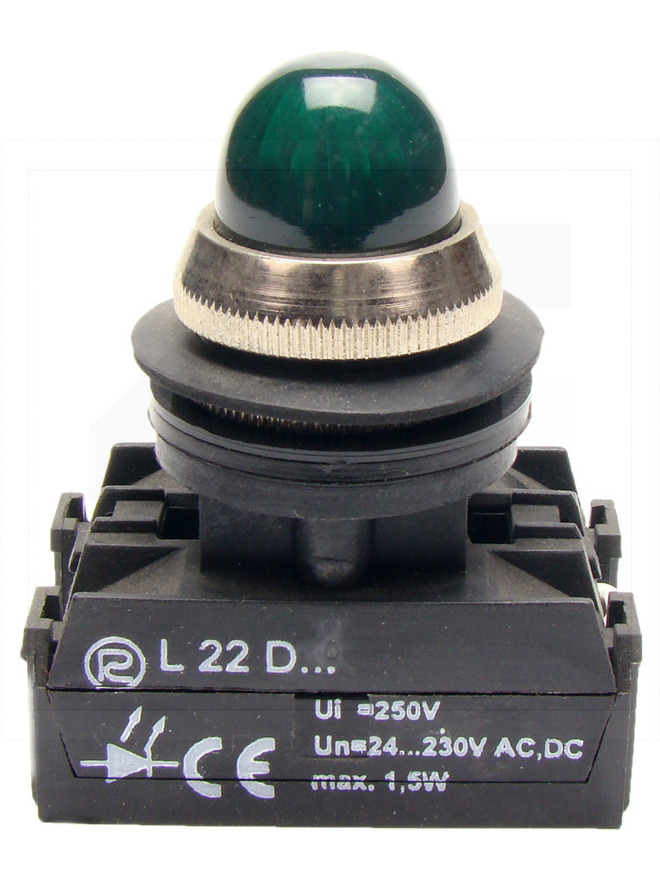 Lampka LED L22GDz 24-230VAC/DC;22mm zielona;max.1.5W;SN PROMET;IP66/67
