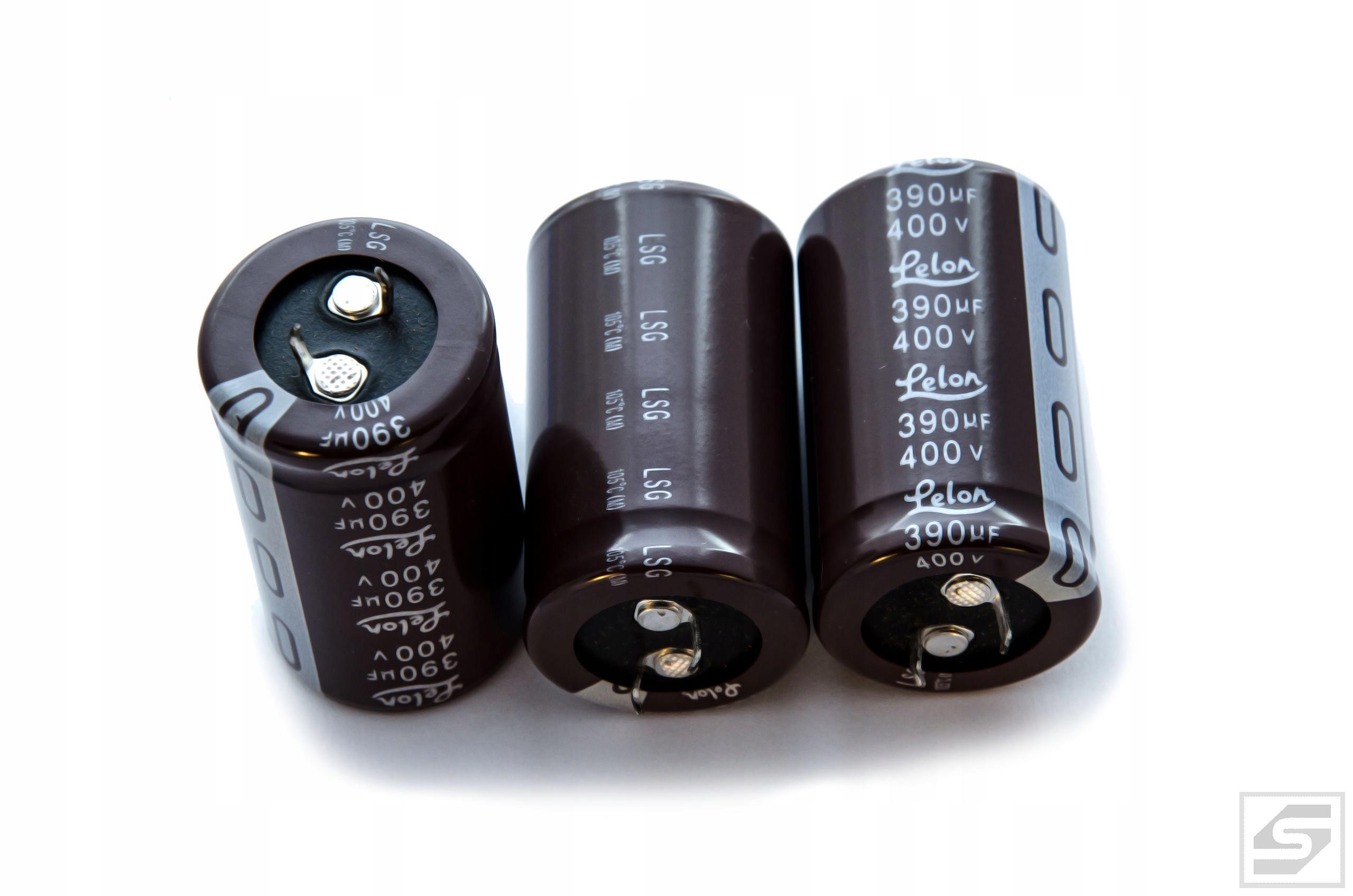 Kondensator elek.  390uF/400V;105C; wymiary 30x50mm;SNAP;LSG;LELON(57)